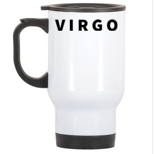 Minimal Virgo Lettering Astrology Zodiac Sign Gift Stainless Steel Travel Mug