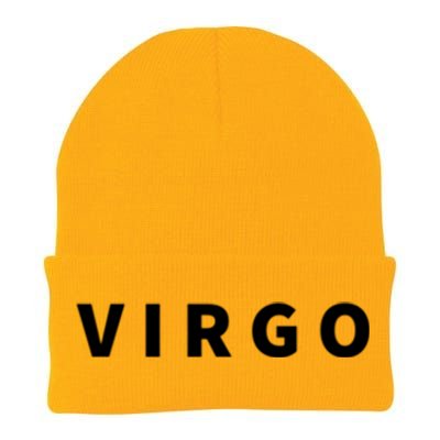 Minimal Virgo Lettering Astrology Zodiac Sign Gift Knit Cap Winter Beanie