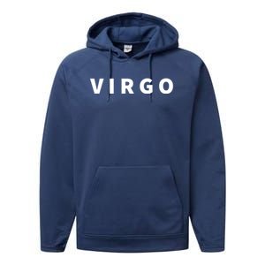 Minimal Virgo Lettering Astrology Zodiac Sign Gift Performance Fleece Hoodie