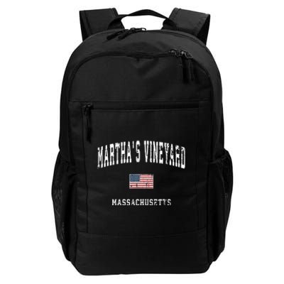 Marthas Vineyard Massachusetts Ma Vintage American Flag Daily Commute Backpack