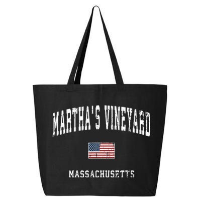 Marthas Vineyard Massachusetts Ma Vintage American Flag 25L Jumbo Tote