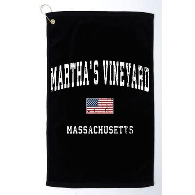 Marthas Vineyard Massachusetts Ma Vintage American Flag Golf Towel