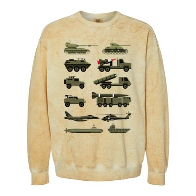 Military Vehicles Military Boy And Girl Tank Lover Colorblast Crewneck Sweatshirt