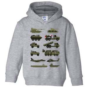 Military Vehicles Military Boy And Girl Tank Lover Toddler Hoodie