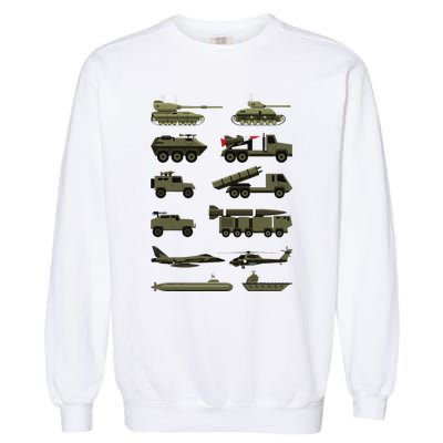 Military Vehicles Military Boy And Girl Tank Lover Garment-Dyed Sweatshirt