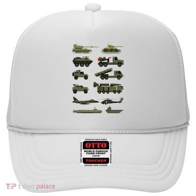 Military Vehicles Military Boy And Girl Tank Lover High Crown Mesh Back Trucker Hat