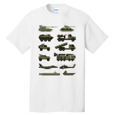 Military Vehicles Military Boy And Girl Tank Lover Tall T-Shirt