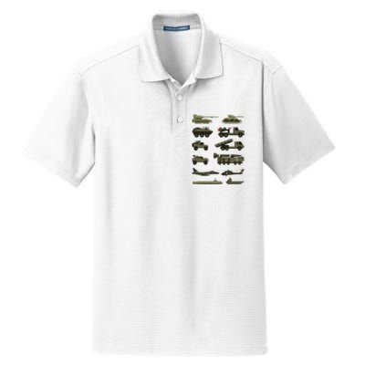 Military Vehicles Military Boy And Girl Tank Lover Dry Zone Grid Polo