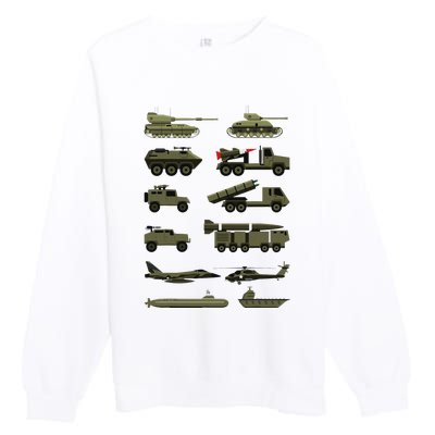 Military Vehicles Military Boy And Girl Tank Lover Premium Crewneck Sweatshirt