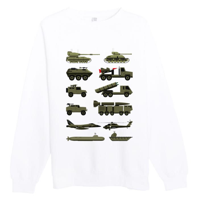 Military Vehicles Military Boy And Girl Tank Lover Premium Crewneck Sweatshirt