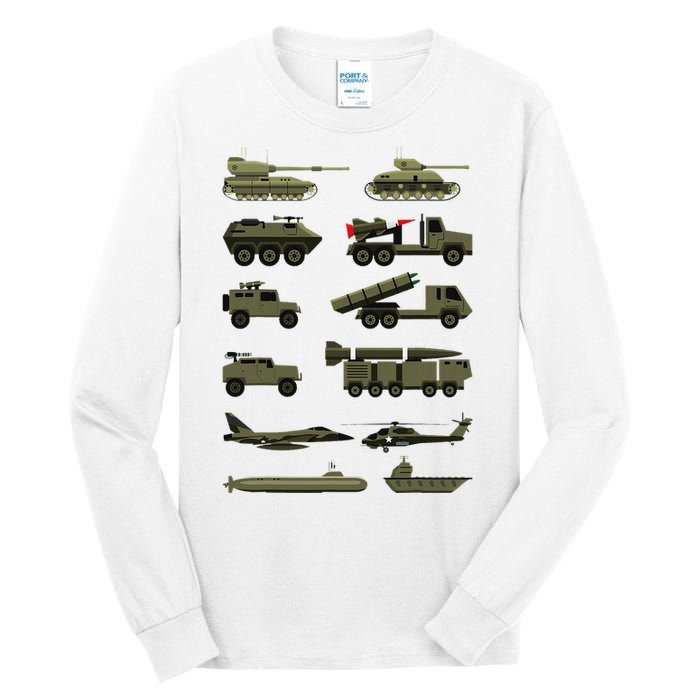 Military Vehicles Military Boy And Girl Tank Lover Tall Long Sleeve T-Shirt