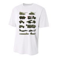 Military Vehicles Military Boy And Girl Tank Lover Performance Sprint T-Shirt