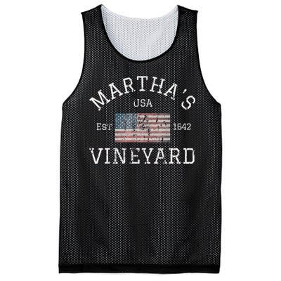 Martha's Vineyard Massachusetts American Flag USA Vintage Mesh Reversible Basketball Jersey Tank