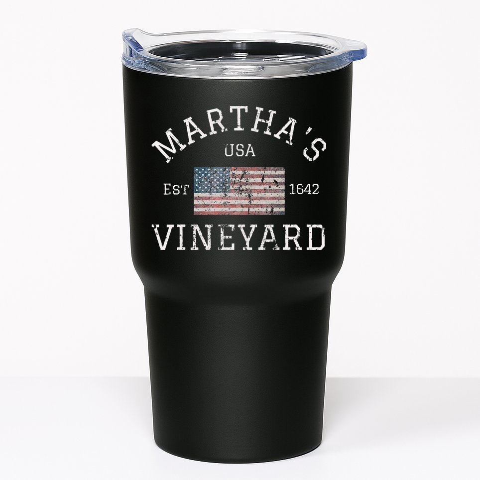 Martha's Vineyard Massachusetts American Flag USA Vintage Tumbler