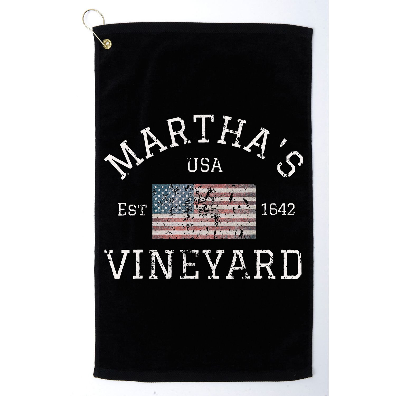 Martha's Vineyard Massachusetts American Flag USA Vintage Golf Towel