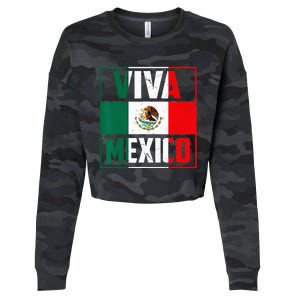 Mexican Viva Mexico Independence Day Flag Cropped Pullover Crew