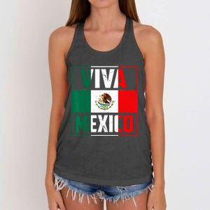 Mexican Viva Mexico Independence Day Flag Women's Knotted Racerback Tank