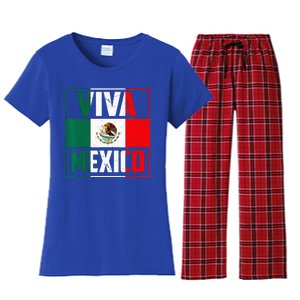 Mexican Viva Mexico Independence Day Flag Women's Flannel Pajama Set