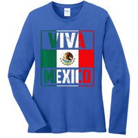 Mexican Viva Mexico Independence Day Flag Ladies Long Sleeve Shirt