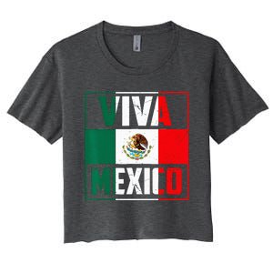 Mexican Viva Mexico Independence Day Flag Women's Crop Top Tee