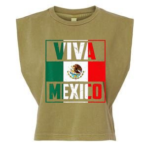 Mexican Viva Mexico Independence Day Flag Garment-Dyed Women's Muscle Tee