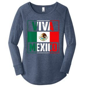 Mexican Viva Mexico Independence Day Flag Women's Perfect Tri Tunic Long Sleeve Shirt