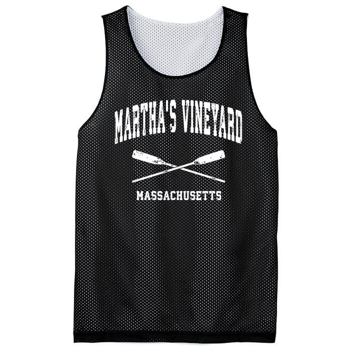 Marthas Vineyard Massachusetts Vintage Crossed Oar Mesh Reversible Basketball Jersey Tank