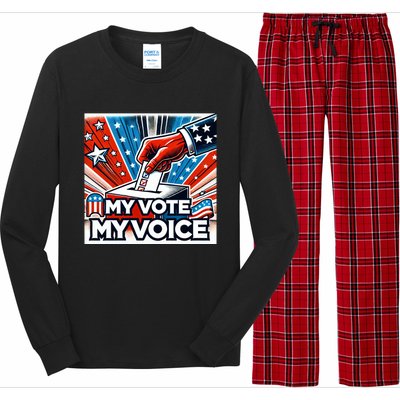 My Vote My Choice Us Elections American Flag Long Sleeve Pajama Set