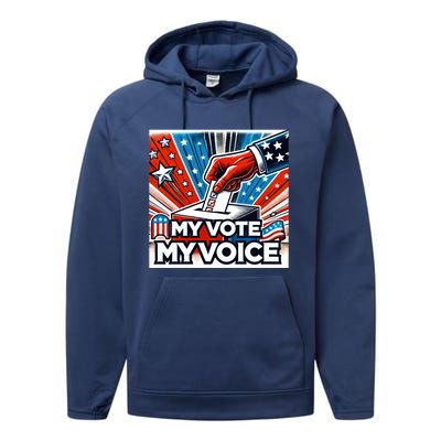 My Vote My Choice Us Elections American Flag Performance Fleece Hoodie