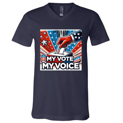 My Vote My Choice Us Elections American Flag V-Neck T-Shirt