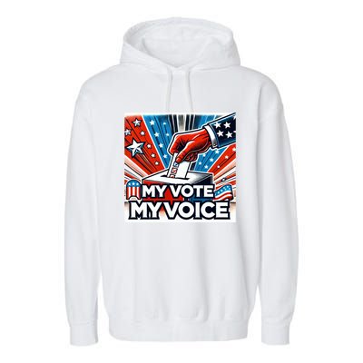 My Vote My Choice Us Elections American Flag Garment-Dyed Fleece Hoodie