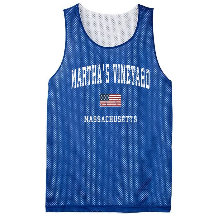 Marthas Vineyard Massachusetts Ma Vintage American Flag Mesh Reversible Basketball Jersey Tank