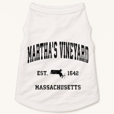 Marthas Vineyard Massachusetts Ma Vintage Established Athletic Doggie Tank