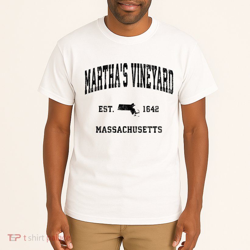 Marthas Vineyard Massachusetts Ma Vintage Established Athletic Tall T-Shirt