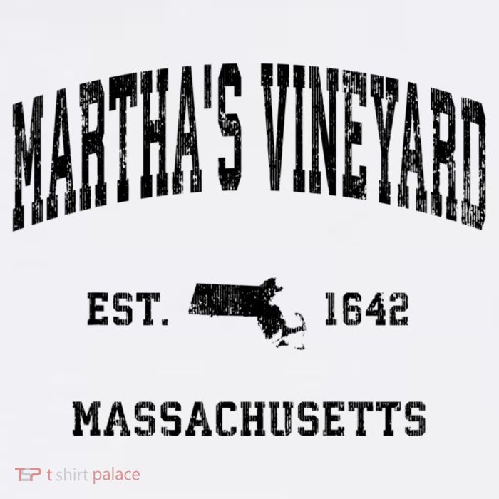 Marthas Vineyard Massachusetts Ma Vintage Established Athletic Tall T-Shirt