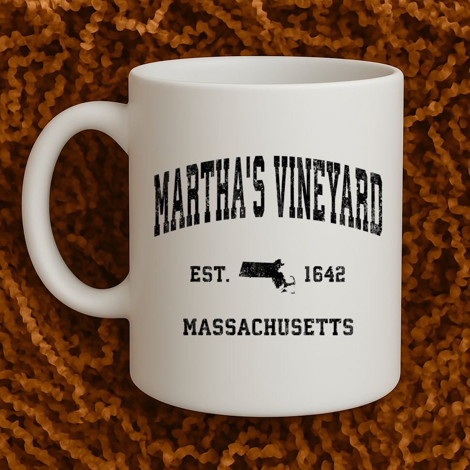 Marthas Vineyard Massachusetts Ma Vintage Established Athletic Mug
