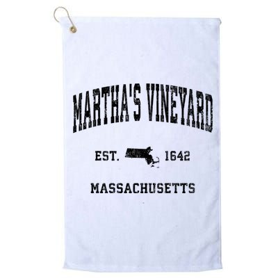 Marthas Vineyard Massachusetts Ma Vintage Established Athletic Golf Towel