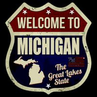 Michigan Vintage Metal Road Sign Logo Doggie Tank