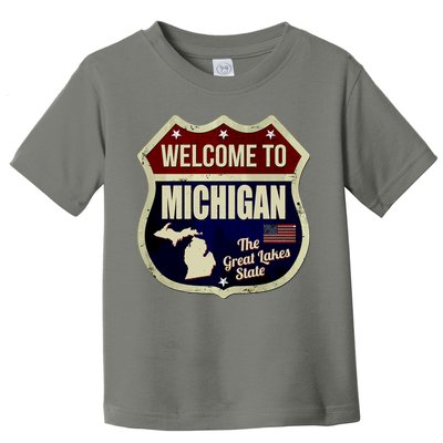 Michigan Vintage Metal Road Sign Logo Toddler T-Shirt