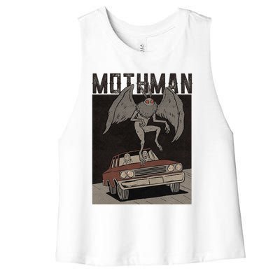 Mothman Vintage Women's Racerback Cropped Tank