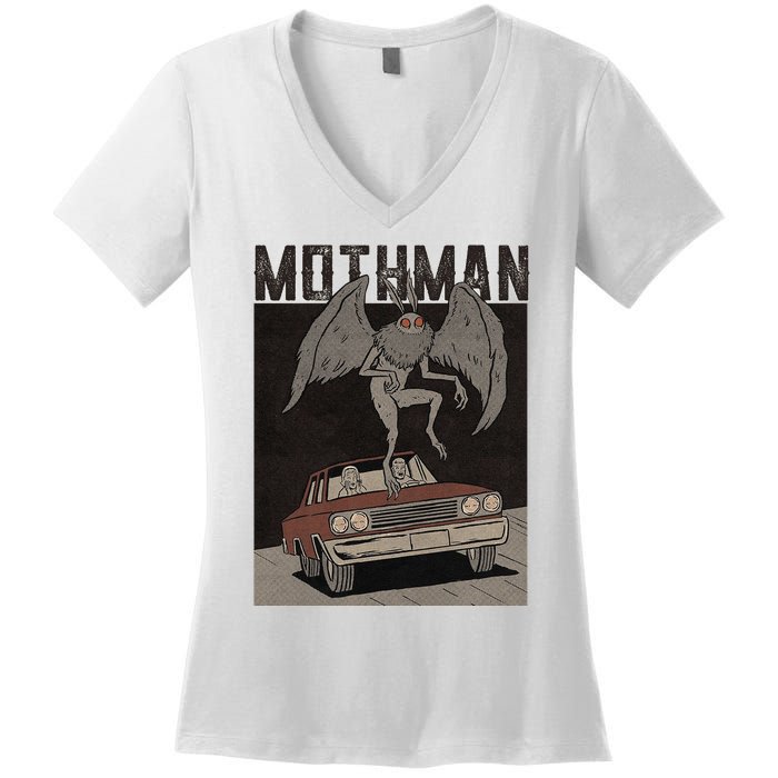 Mothman Vintage Women's V-Neck T-Shirt