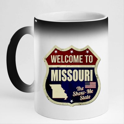 Missouri Vintage Metal Road Sign Logo 11oz Black Color Changing Mug