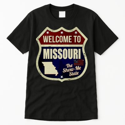 Missouri Vintage Metal Road Sign Logo Tall T-Shirt
