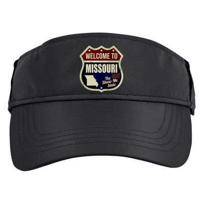 Missouri Vintage Metal Road Sign Logo Adult Drive Performance Visor