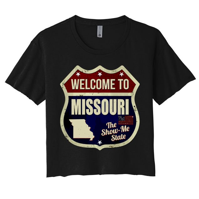 Missouri Vintage Metal Road Sign Logo Crop Top
