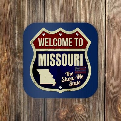 Missouri Vintage Metal Road Sign Logo Coaster