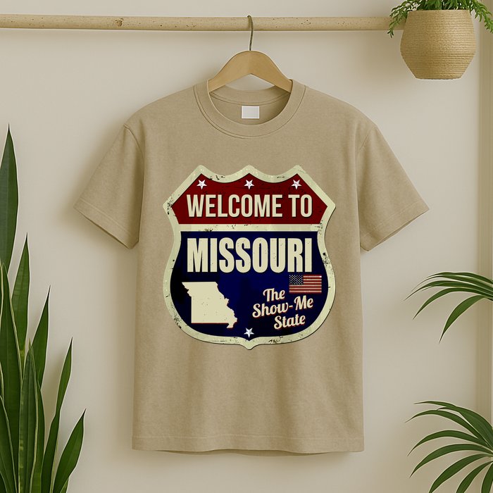Missouri Vintage Metal Road Sign Logo T-Shirt
