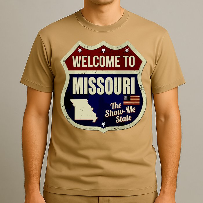 Missouri Vintage Metal Road Sign Logo T-Shirt