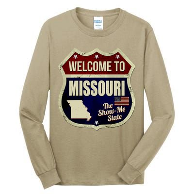 Missouri Vintage Metal Road Sign Logo Tall Long Sleeve T-Shirt
