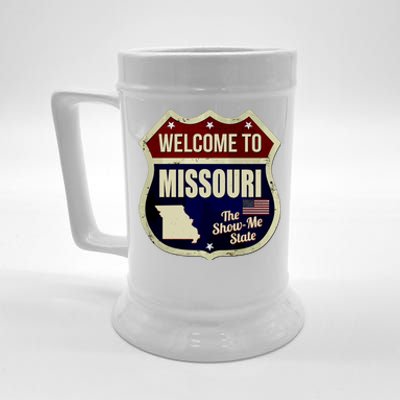 Missouri Vintage Metal Road Sign Logo Beer Stein